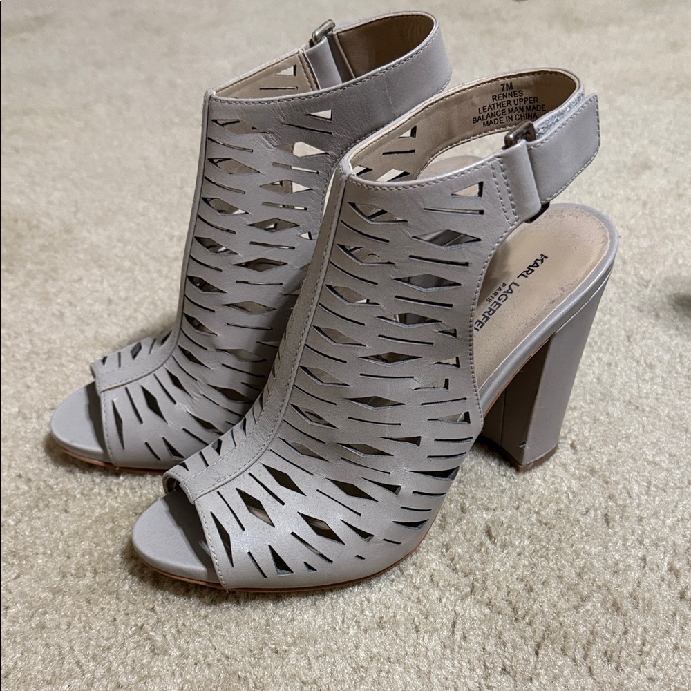 Karl Lagerfeld Gray Cutout Heels